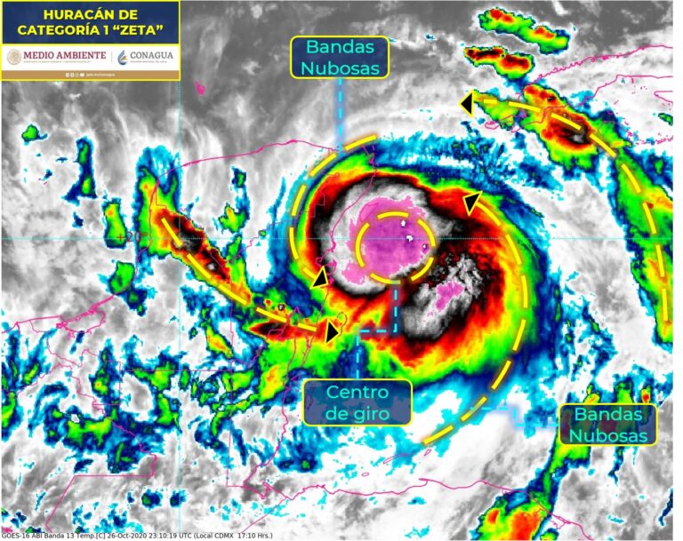 EL CENTRO DEL HURACÁN “ZETA” MUY CERCA DE COSTAS DE QUINTANA ROO