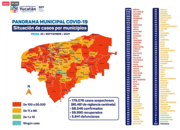 BorradoYucatán tiene más de 2 mil 400 casos activos de Covid-19r automático