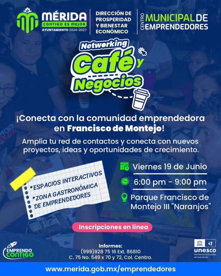 Ayuntamiento de Mérida invita a emprendedores a participar en networking en Francisco de Montejo